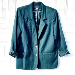 Sag Harbor Teal Blazer with Gold Buttons